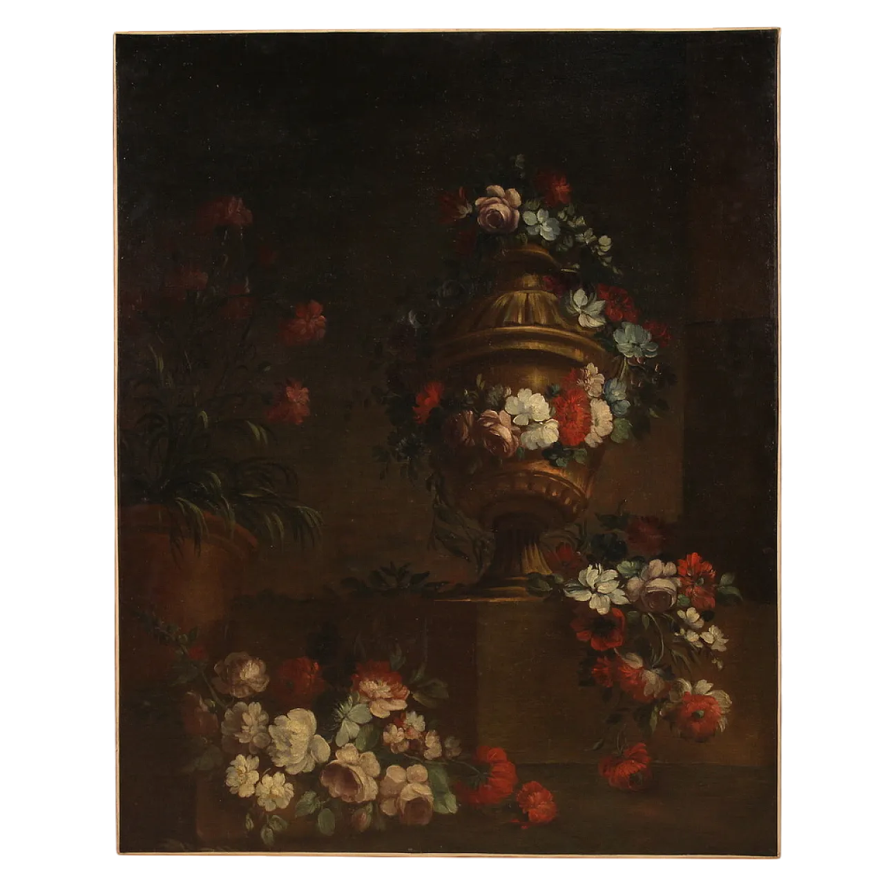 Dipinto italiano natura morta con fiori, '700 16