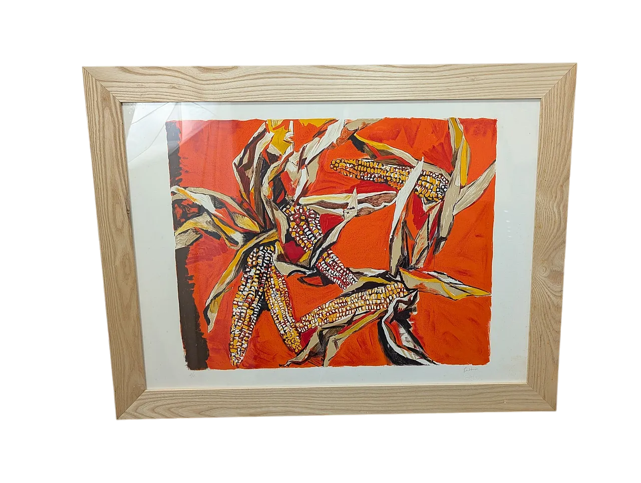 Litografia Renato Guttuso Pannocchie di Granoturco, 1984 6