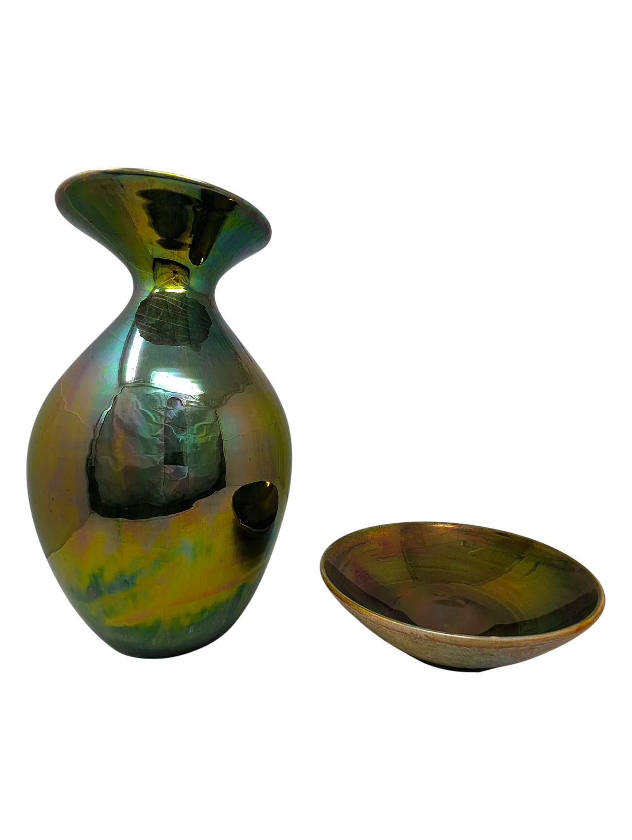 Vase and ceramic bowl by Bottega Gatti, Faenza, 60s 15