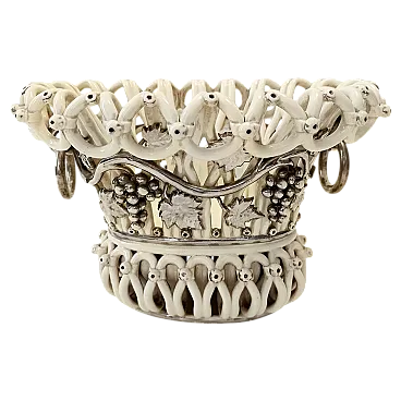 Fruttiera o centrotavola in ceramica di Charles de Boissimon, Francia