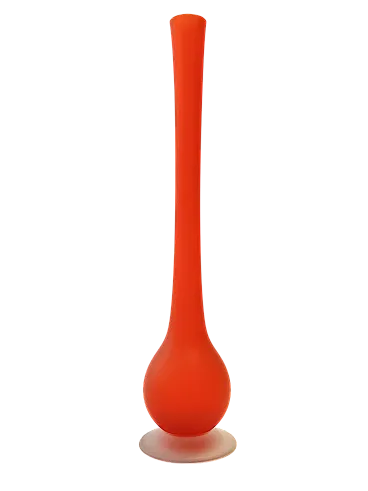 Vaso a tulipano in vetro soffiato arancione di Carlo Moretti, anni '70