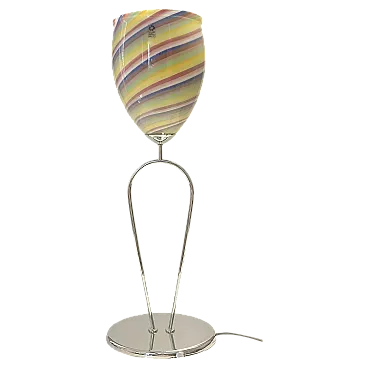 Lampada da tavolo in vetro di Murano multicolore di Leucos, Italia anni '80