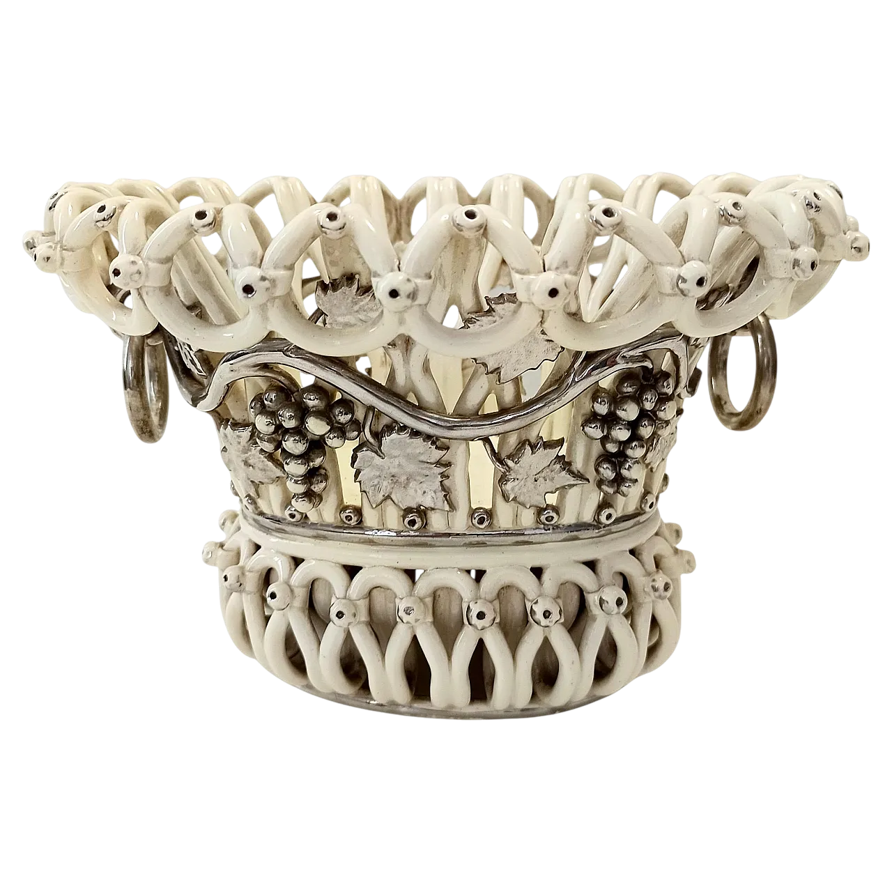 Fruttiera o centrotavola in ceramica di Charles de Boissimon, Francia 18