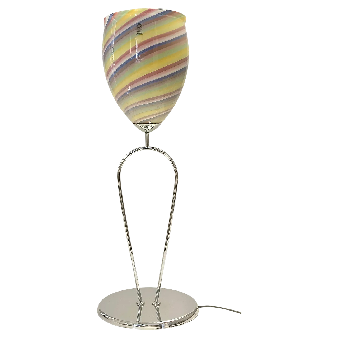 Lampada da tavolo in vetro di Murano multicolore di Leucos, Italia anni '80 13