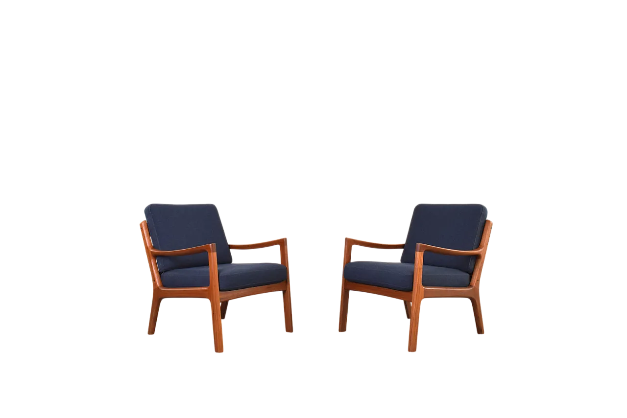 Mid-Century teak armchairs by Ole Wanscher for France & Son, 1950 16