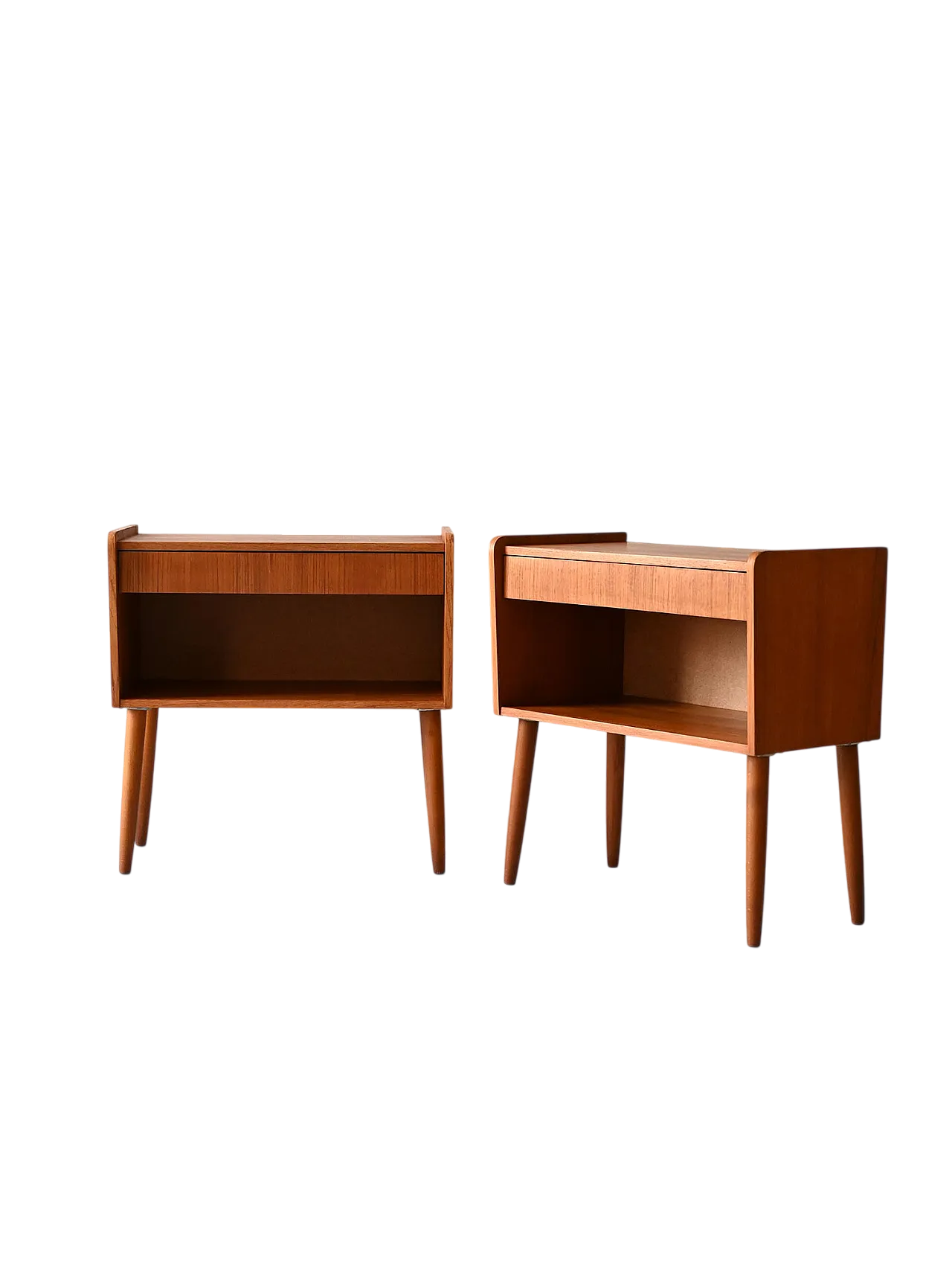 Pair of Scandinavian bedside beds in teak, 50s 11