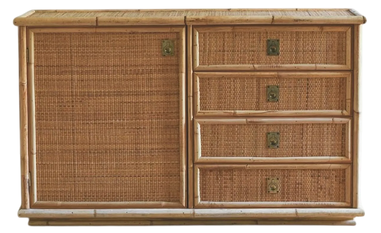 Wicker chest of drawers by Dal Vera, 70s 6