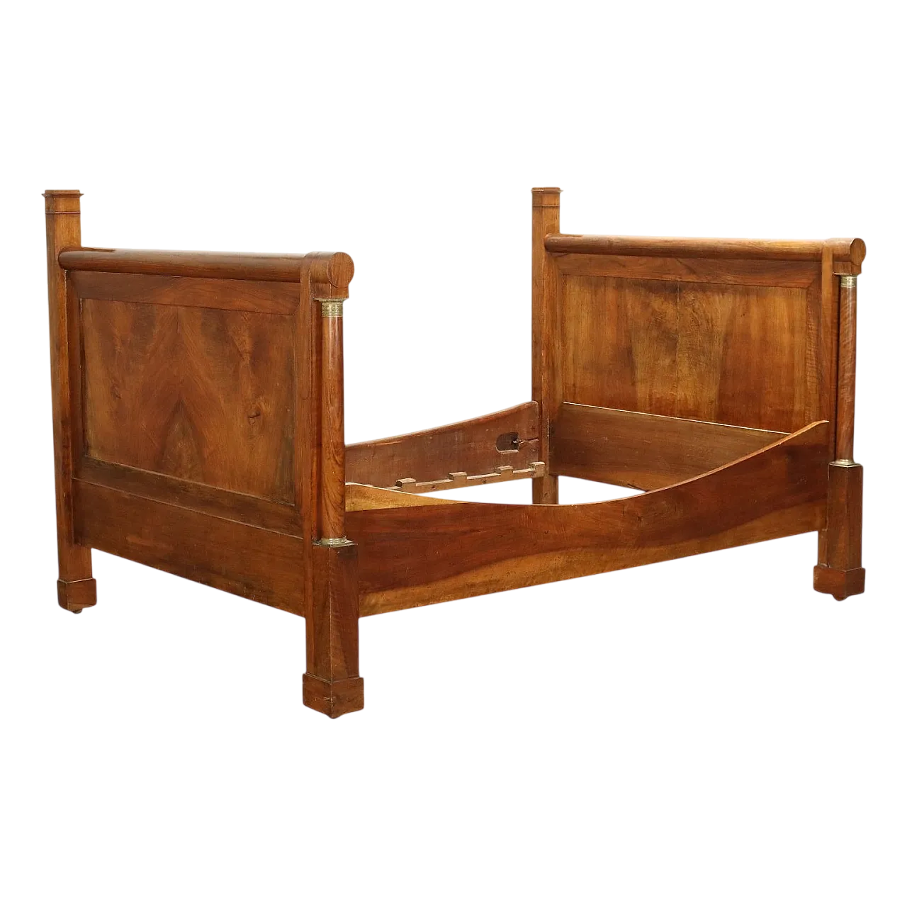 Letto impero in mogano e bronzo cesellato, '800 10