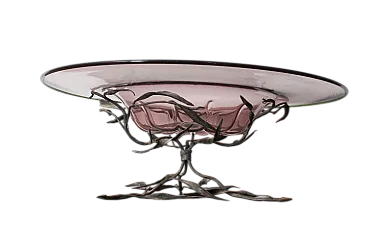 Centrotavola Liberty di Umberto Bellotto in vetro di Murano, anni '30