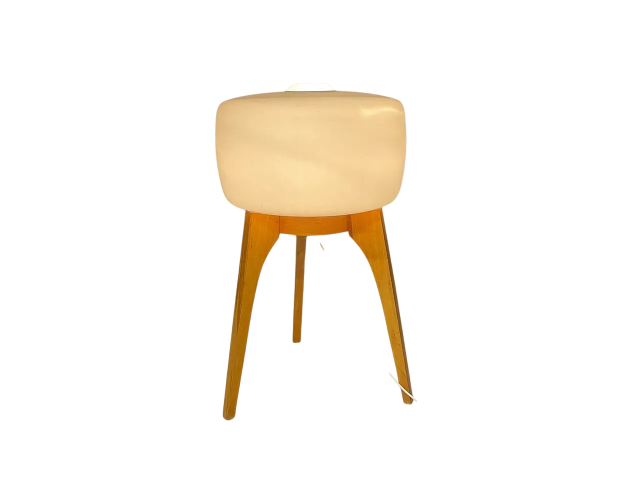 Lampada da terra in legno e vetro smerigliato di ULUV, anni '60 13