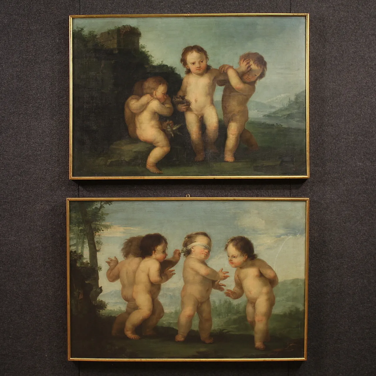 Quadro italiano Rococò Gioco di Putti, '700 2