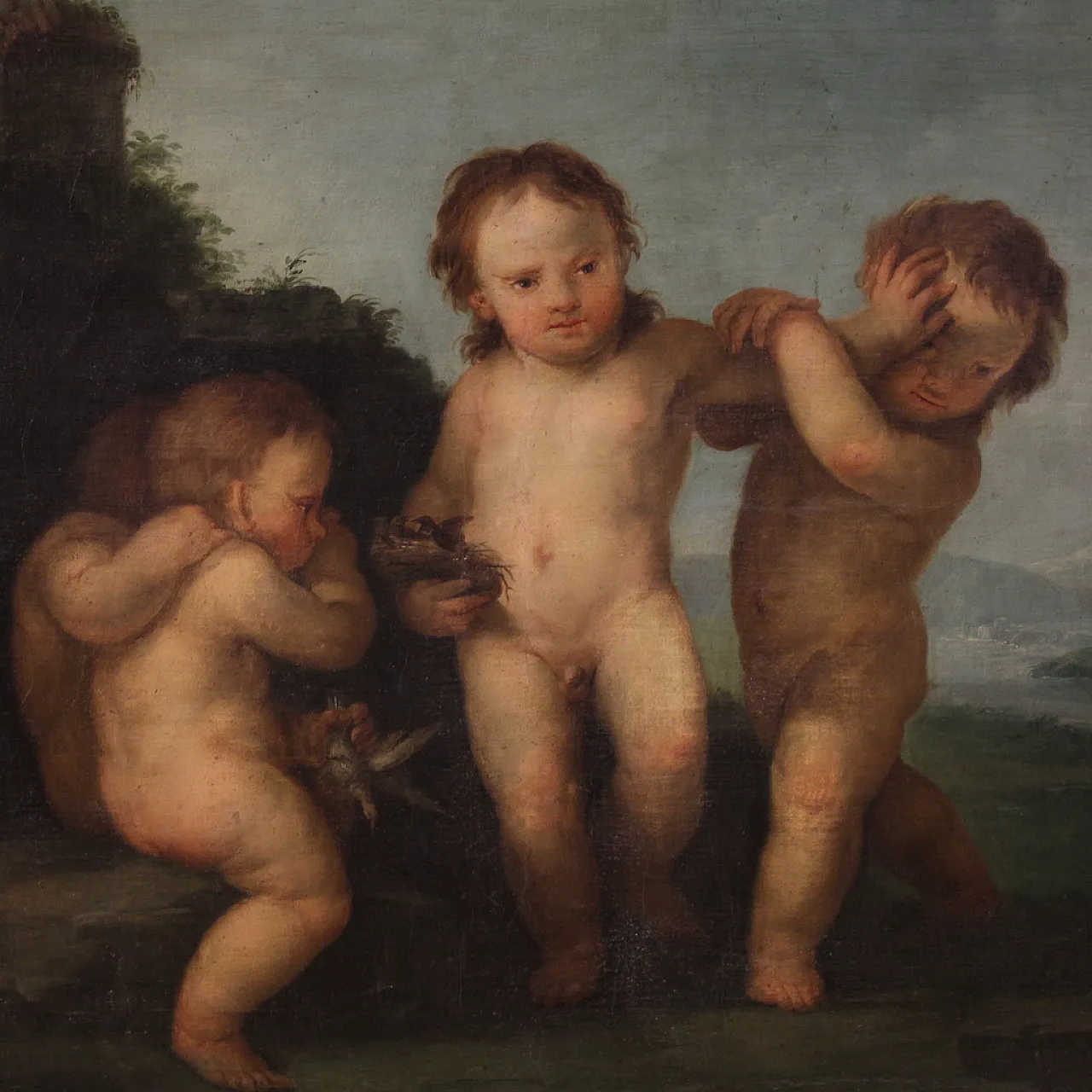 Quadro italiano Rococò Gioco di Putti, '700 4