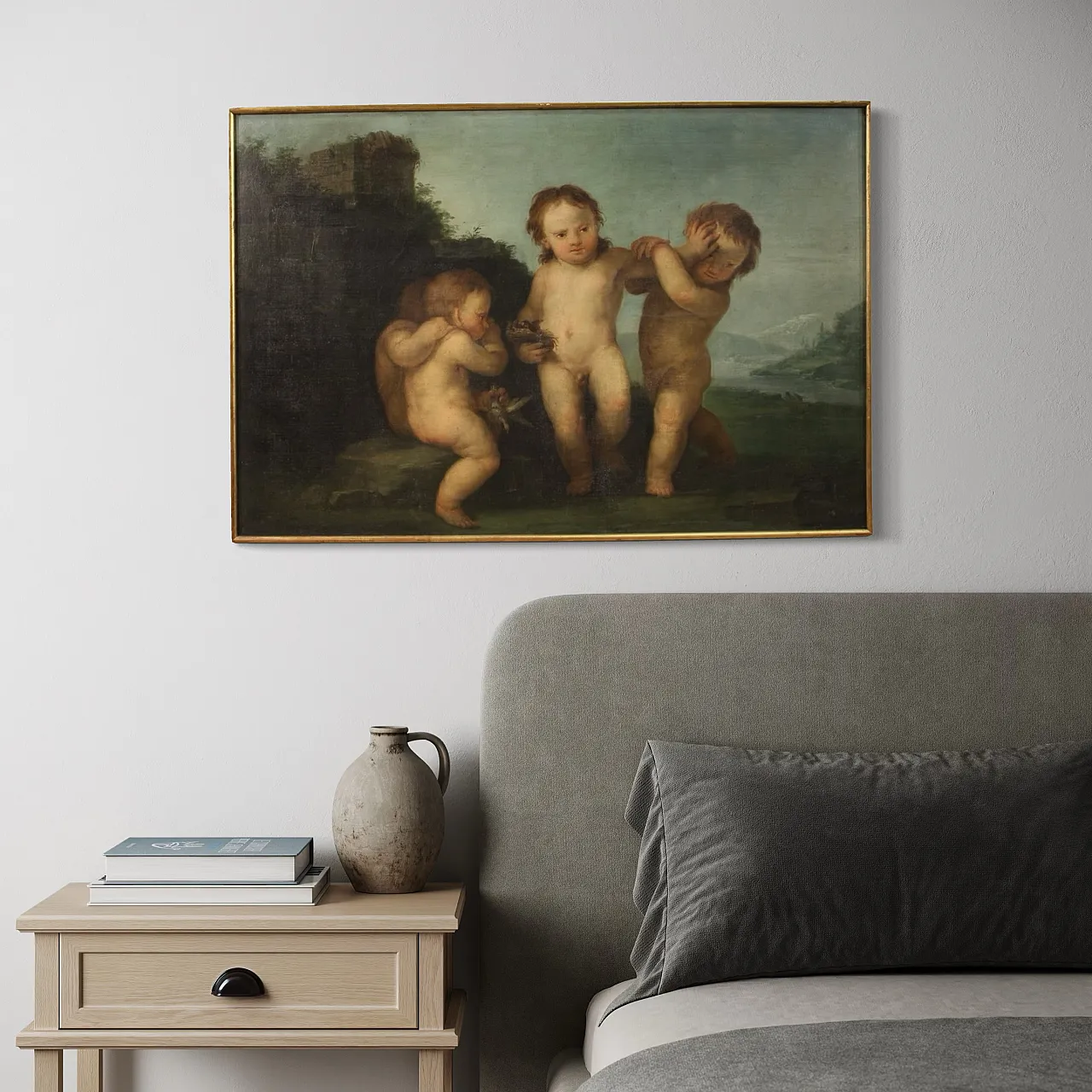 Quadro italiano Rococò Gioco di Putti, '700 7