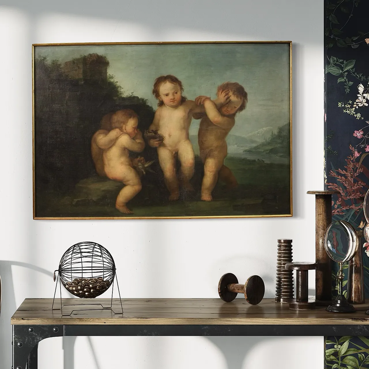 Quadro italiano Rococò Gioco di Putti, '700 13