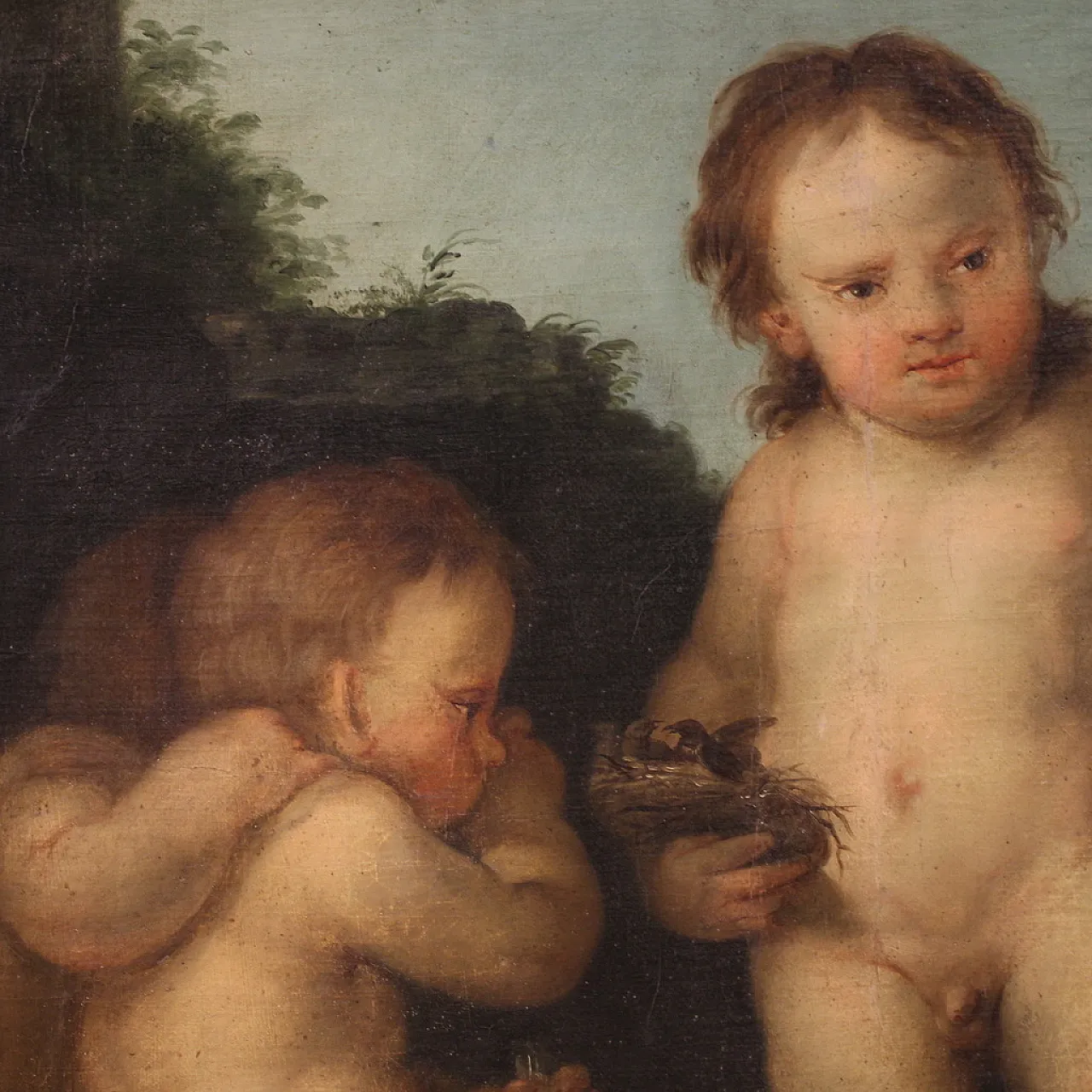 Quadro italiano Rococò Gioco di Putti, '700 15