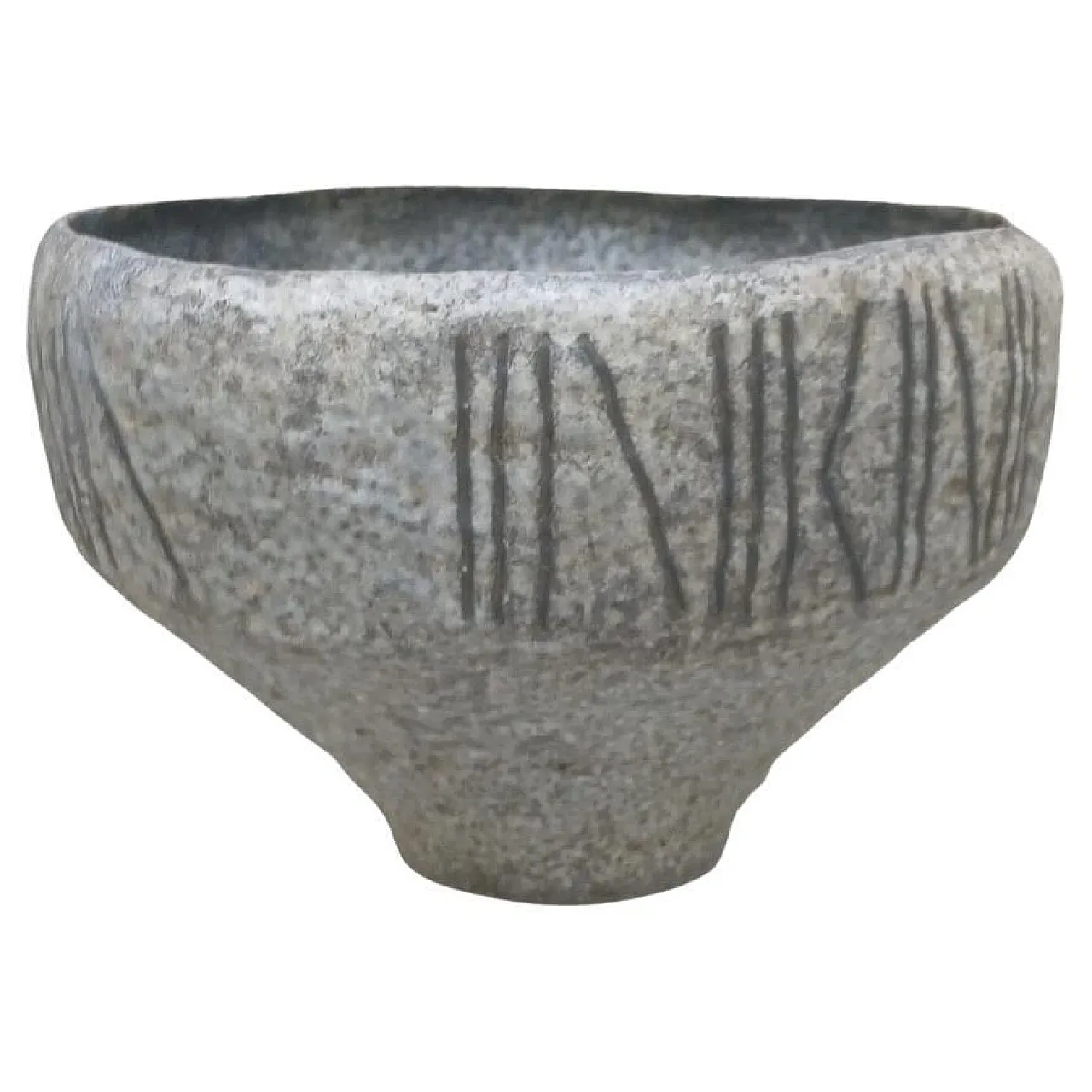 Engraved Stoneware Bowl by Marcello Fantoni, 1960s 1