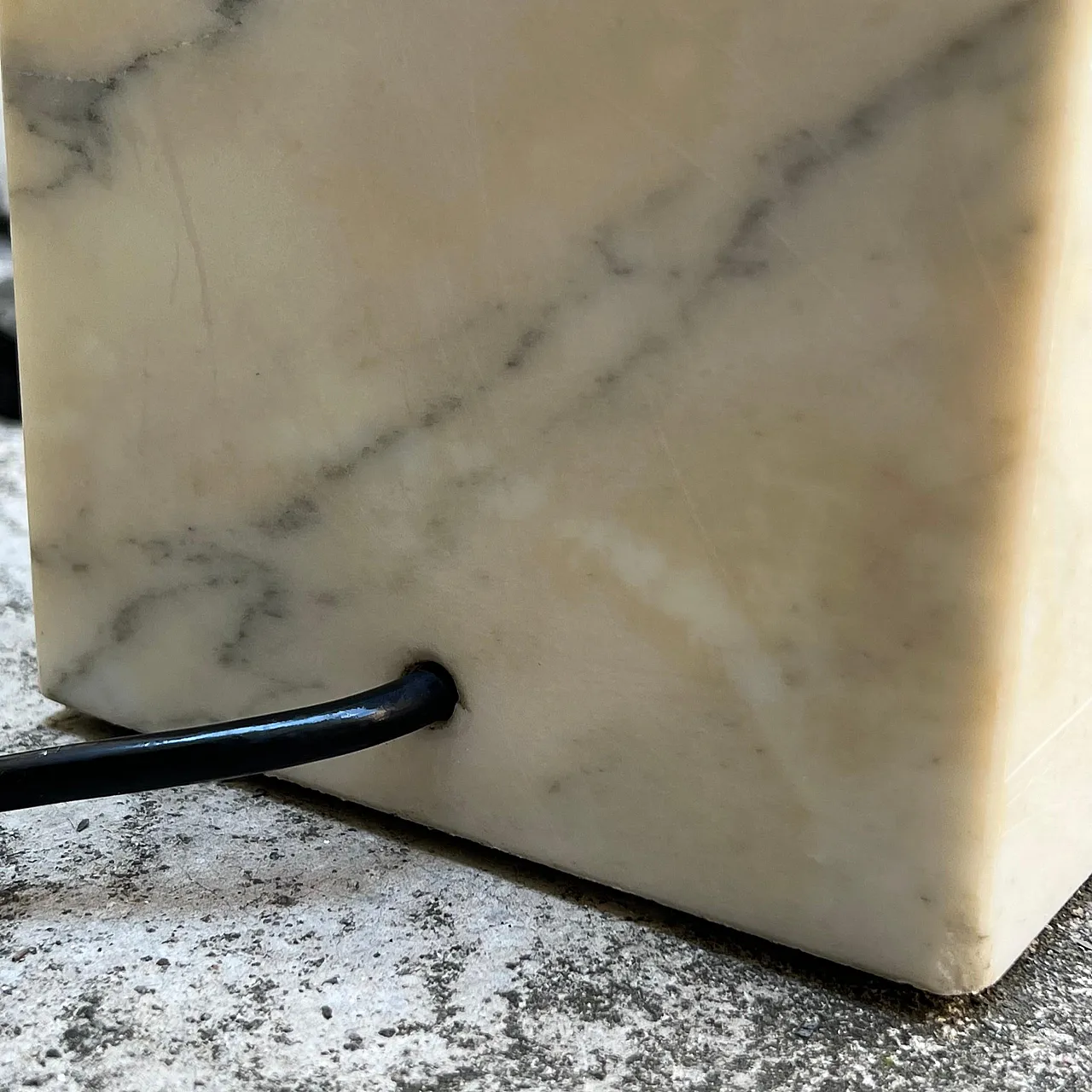 Lampada in marmo e acciaio, anni '70 12