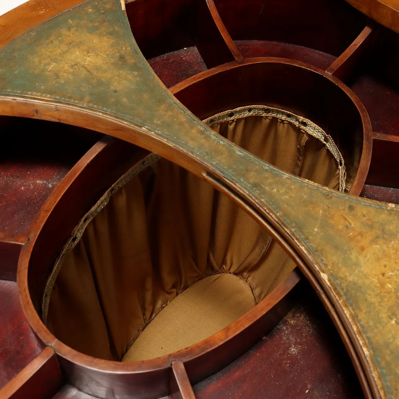 Tavolino da lavoro Biedermeier in acero e tessuto, '800 5