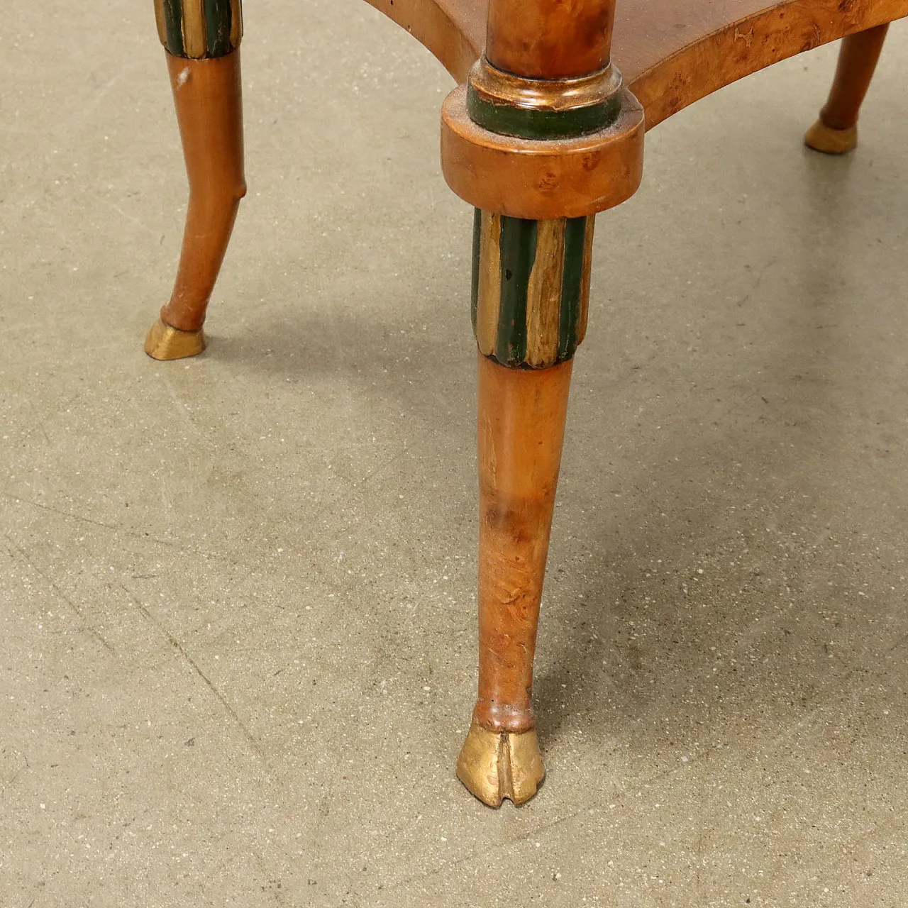 Tavolino da lavoro Biedermeier in acero e tessuto, '800 7