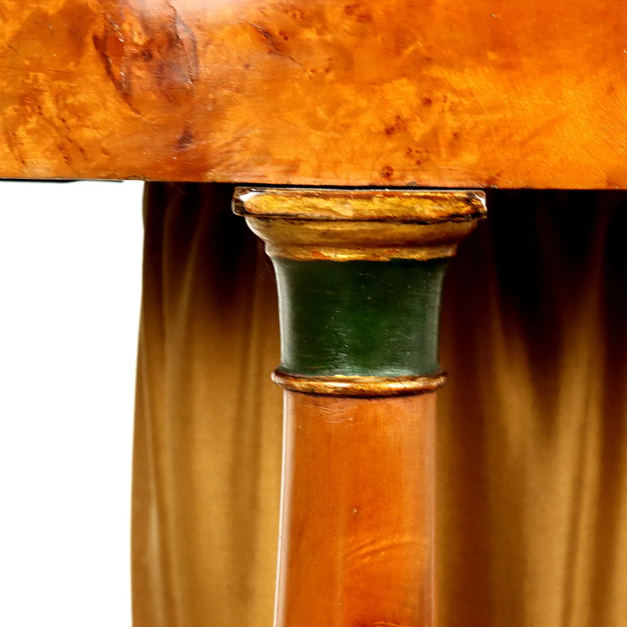 Tavolino da lavoro Biedermeier in acero e tessuto, '800 10