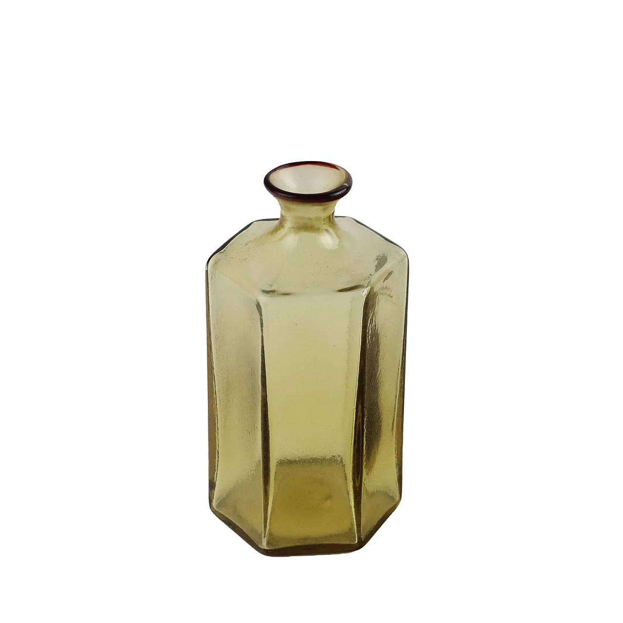 Hexagonal glass single-flower vase for Venini, 1980s 1