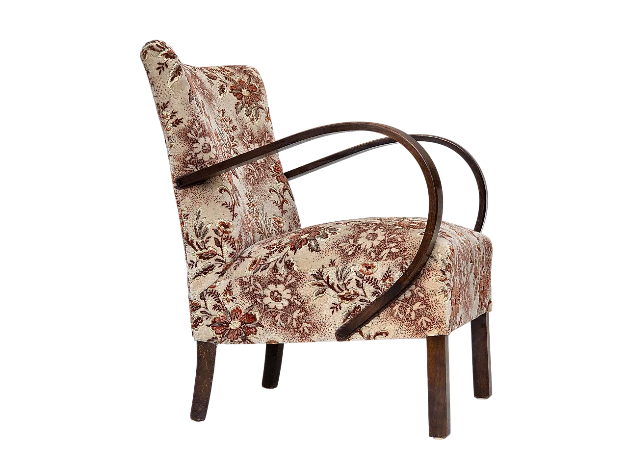 Danish Art Deco armchair  velour, beech wood, 1950s 20
