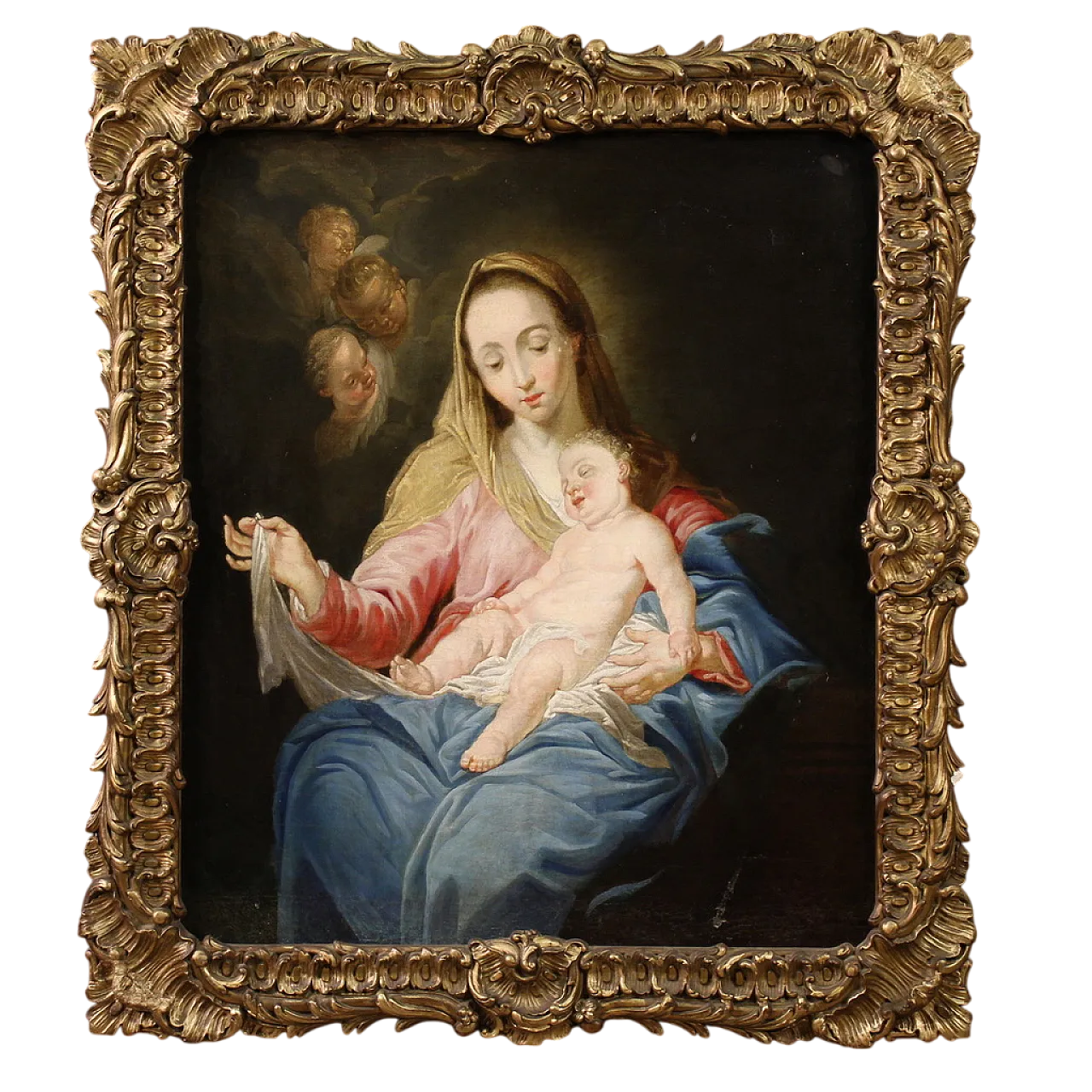 Religious painting  Madonna and Child, 18th century 16
