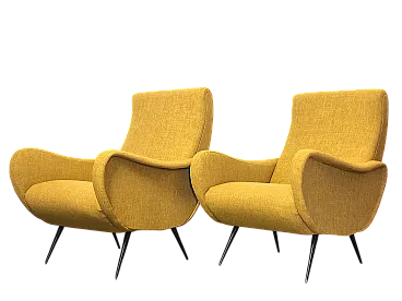 Coppia di Poltrone style Zanuso Lady  yellow, anni '50