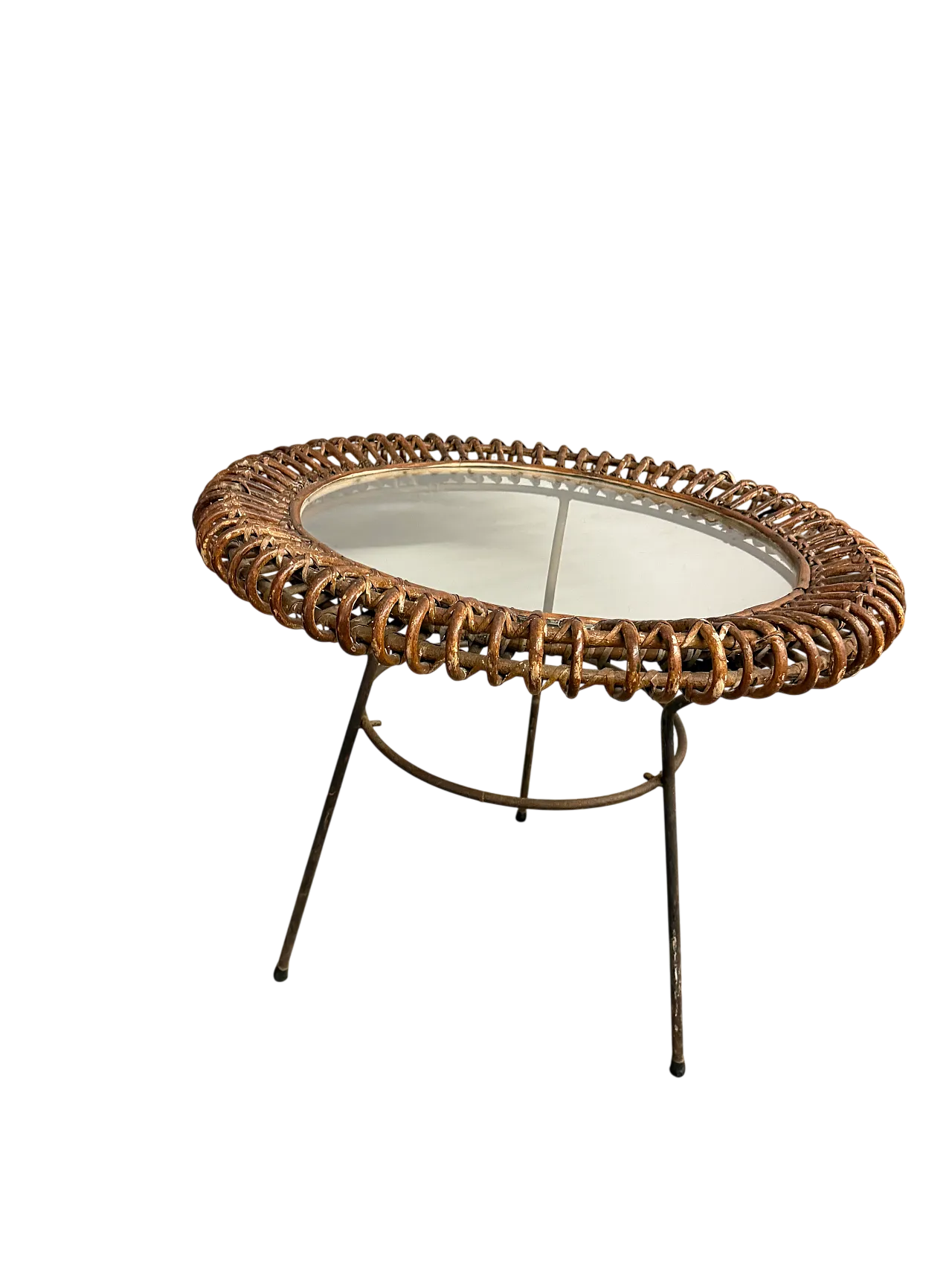 Tavolino da salotto Bonacina in bamboo e ferro, anni '50 11