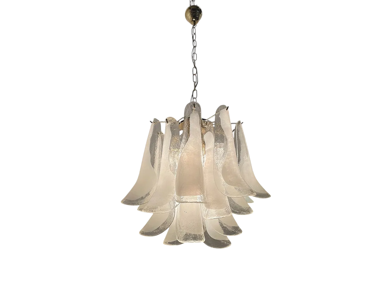 Vintage Murano Glass Petal Chandelier, Italy, 1970s 13