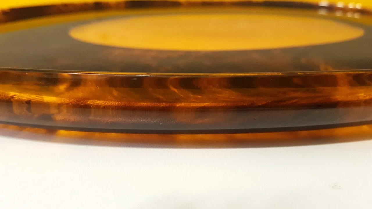 Vassoio in lucite effetto tartaruga, anni '70 5