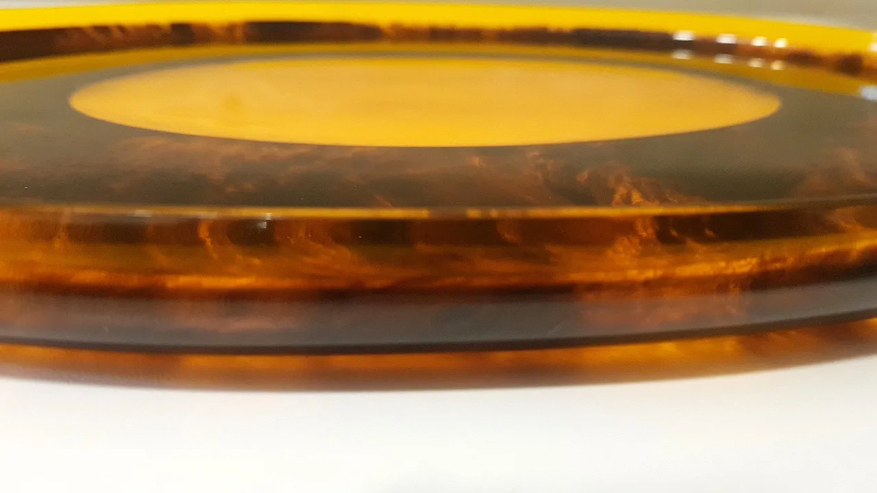 Vassoio in lucite effetto tartaruga, anni '70 6