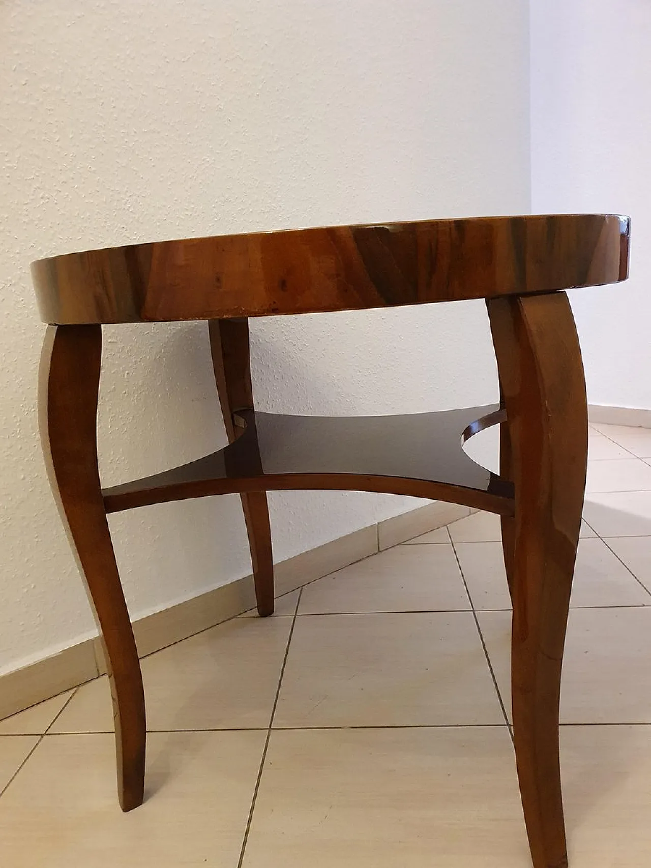 Tavolino rotondo Art Déco dipinto a mano, anni '30 6