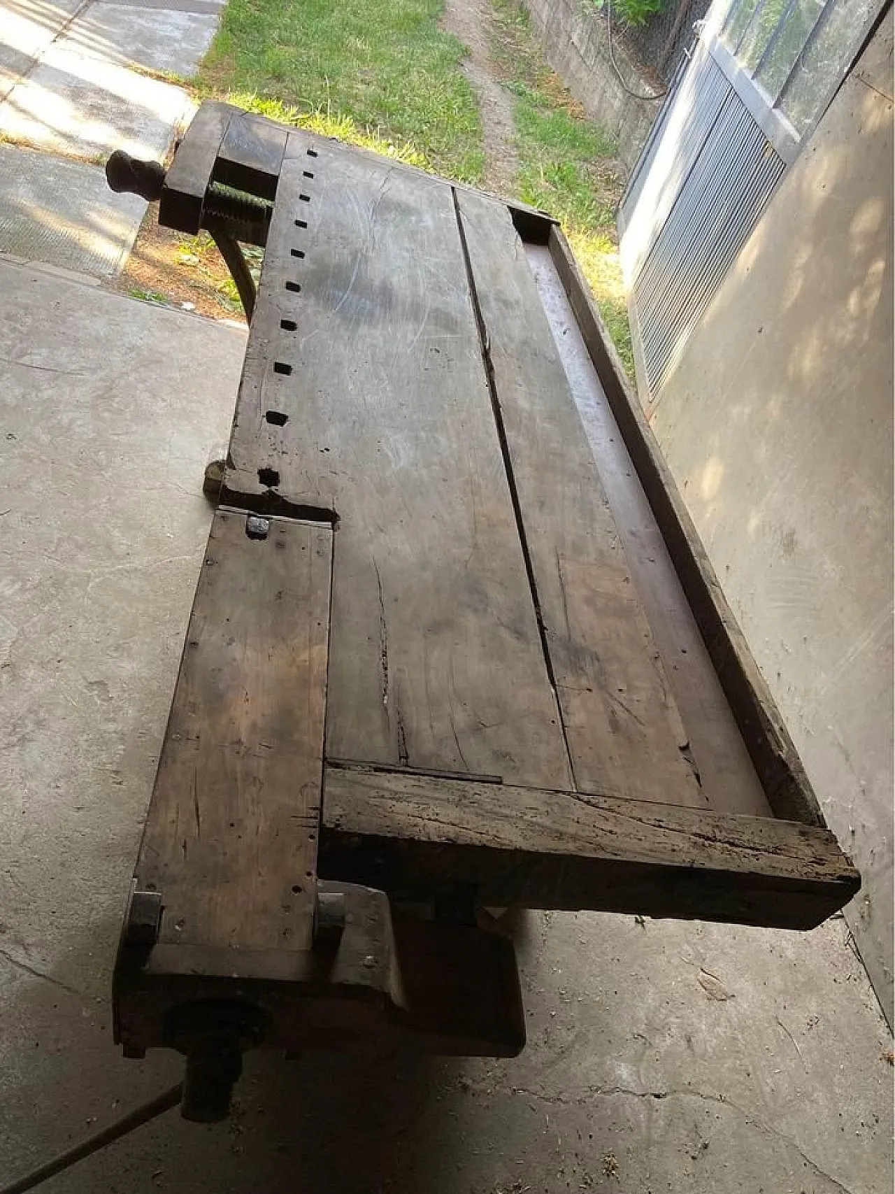 Banco da falegname con cassetto e ripiano, metà '800 2