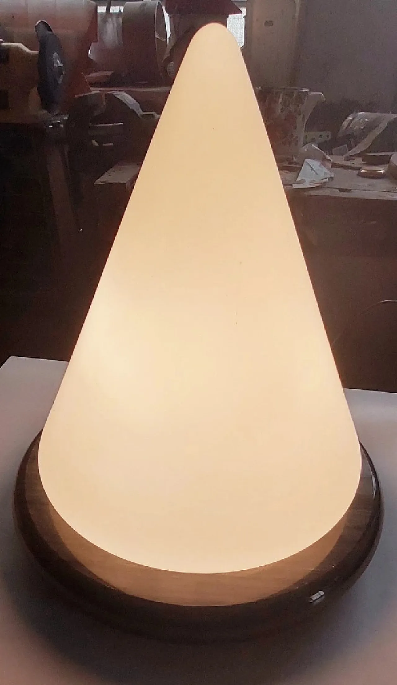 Lampada a cono in vetro di Murano e marmo, fine '900 1