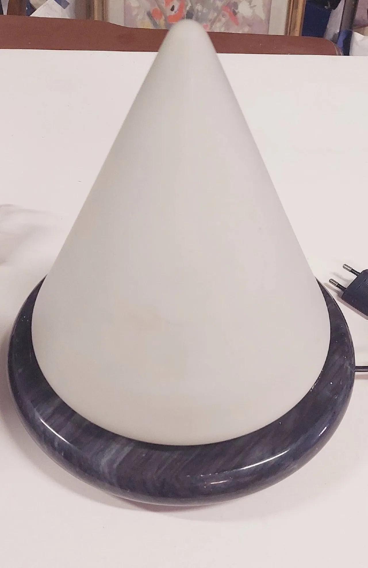Lampada a cono in vetro di Murano e marmo, fine '900 2