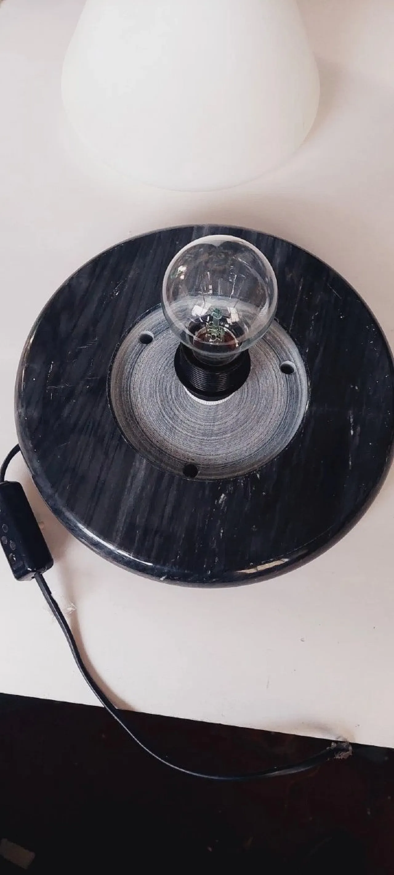 Lampada a cono in vetro di Murano e marmo, fine '900 5