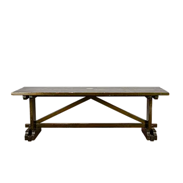 Long table in green painted fir, 20th century