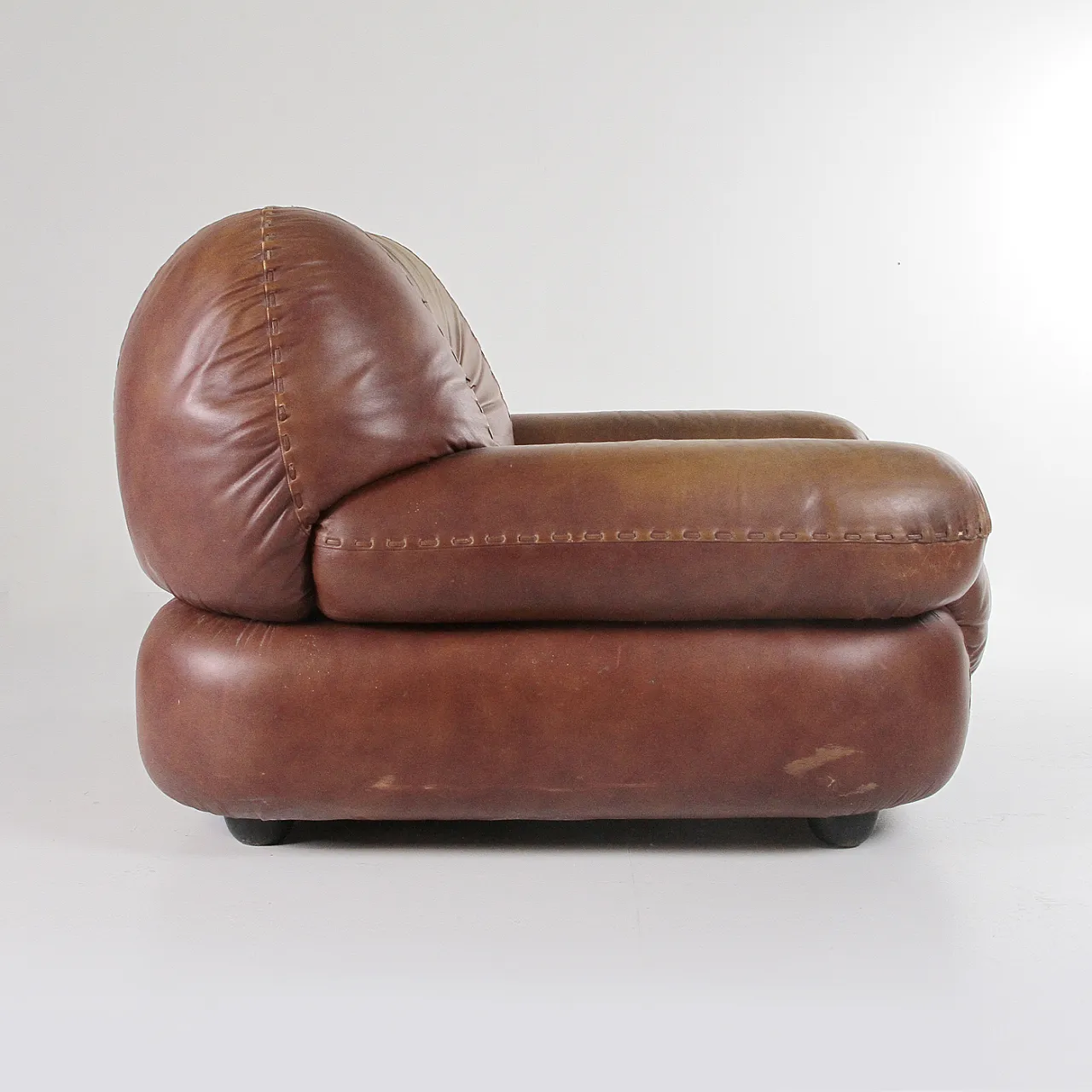 Sapporo Leather Armchair by Mobilgirgi, 1970s 3