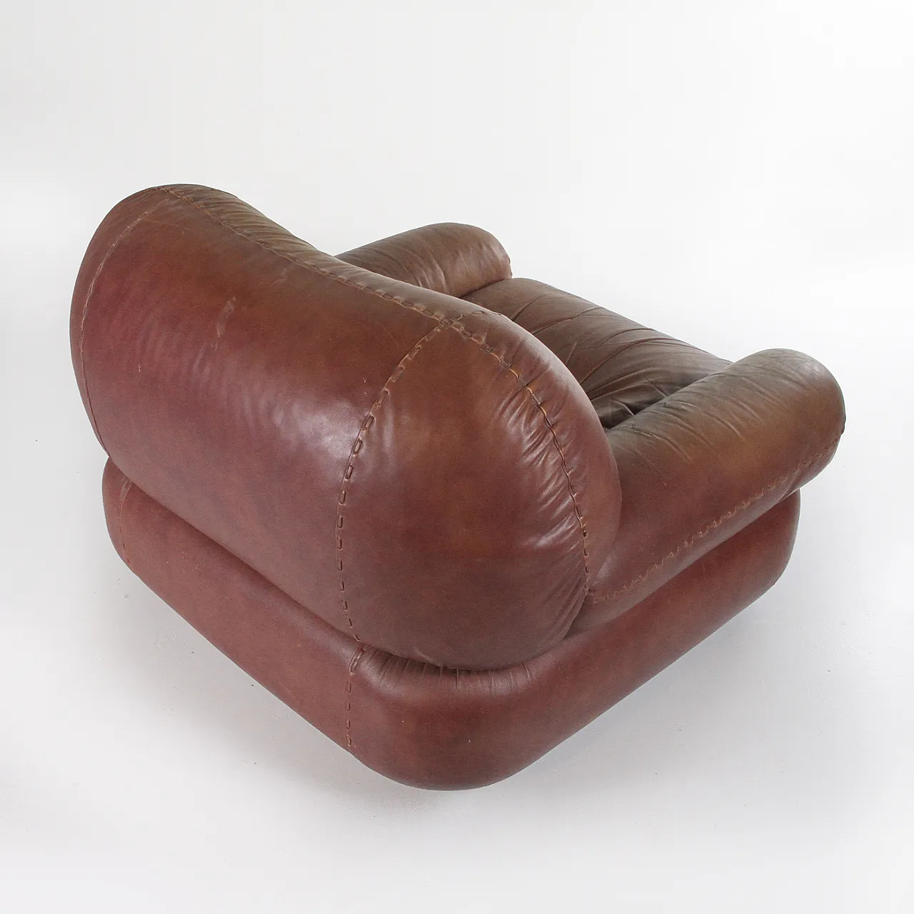 Sapporo Leather Armchair by Mobilgirgi, 1970s 4