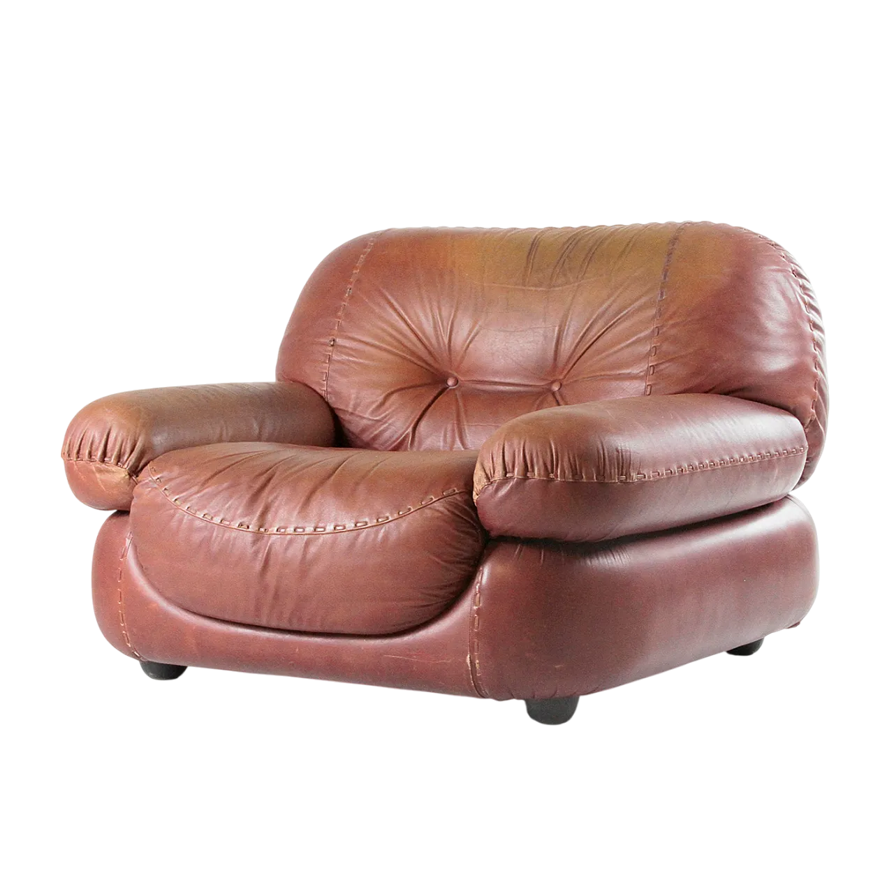 Sapporo Leather Armchair by Mobilgirgi, 1970s 11