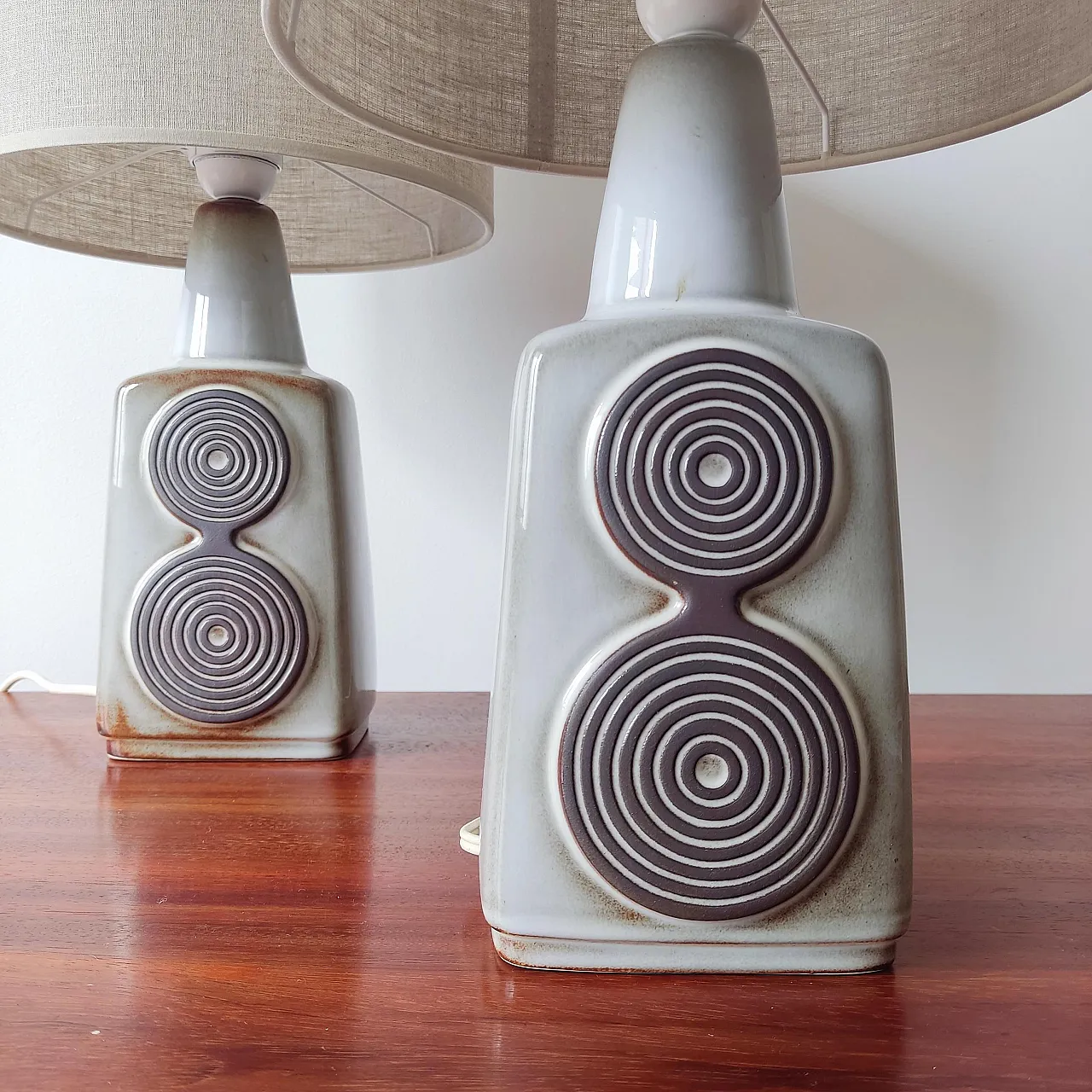 Pair of Soholm ceramic lamps - Denmark 1960s 6