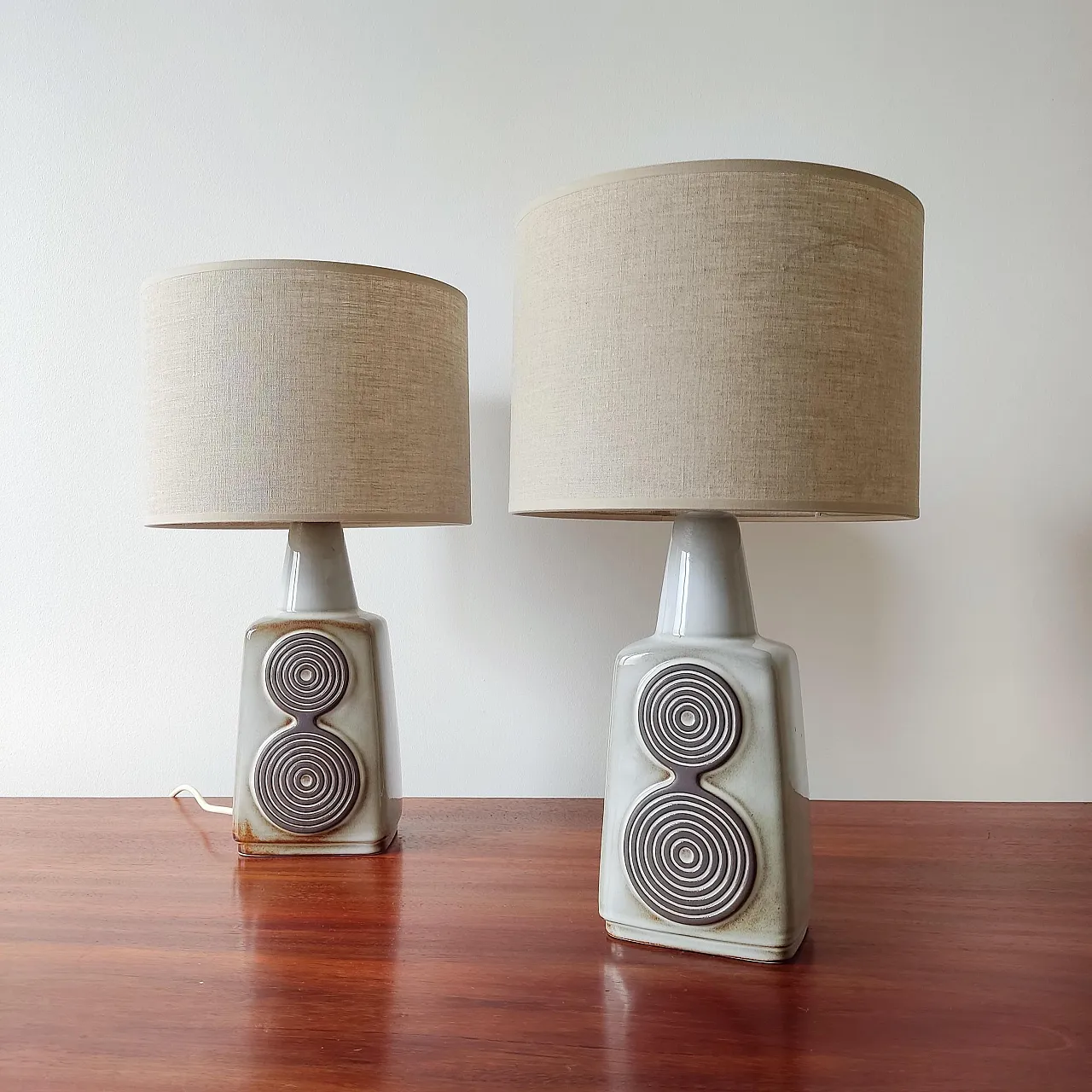 Coppia di lampade in ceramica Soholm, anni '60 9