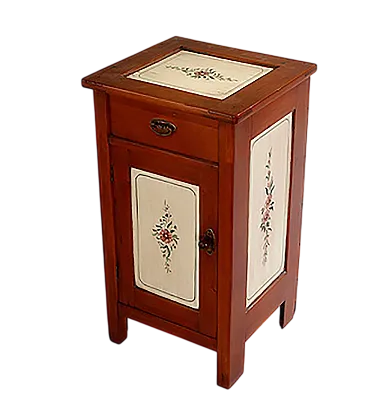 Comodino dipinto a mano, anni '50