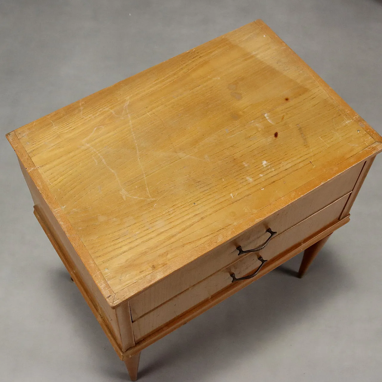 Coppia di comodini in legno con cassetti, anni '50 3