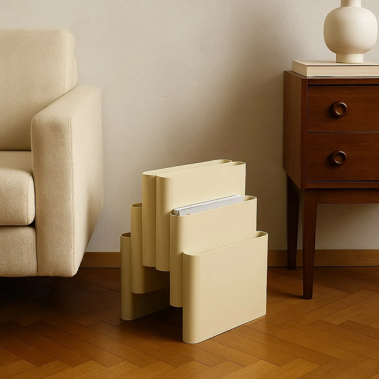 White magazine rack 4675 by Giotto Stoppino for Kartell, 1970s 2