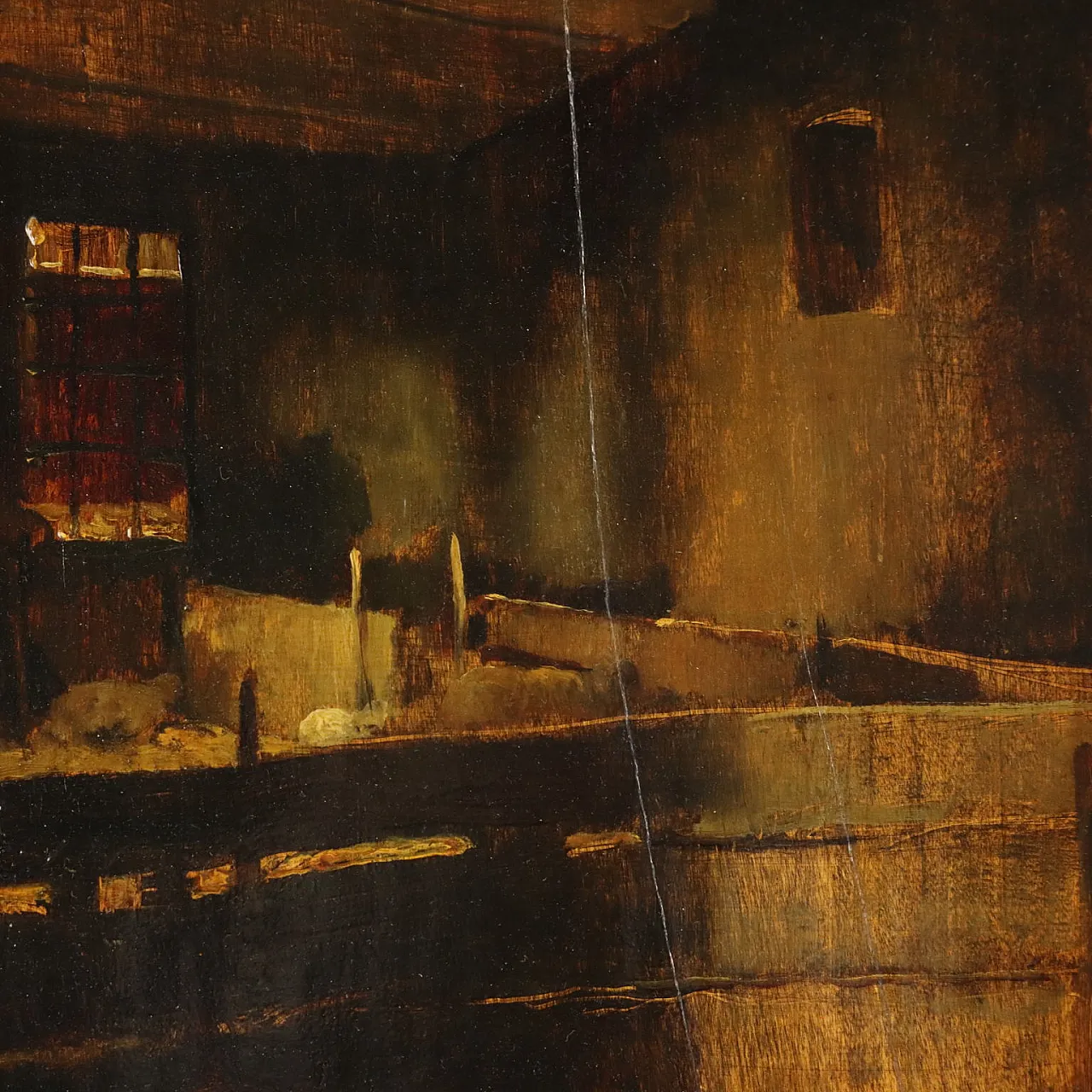 Lorenzo Delleani, Interno di stalla, oil on hardboard, 1889 3