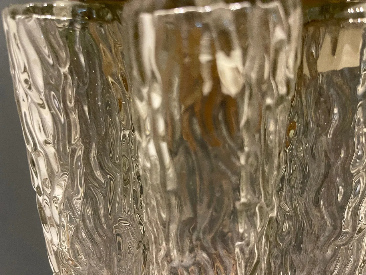 Coppia di applique a forma di tubo in vetro di Murano, anni '80 5