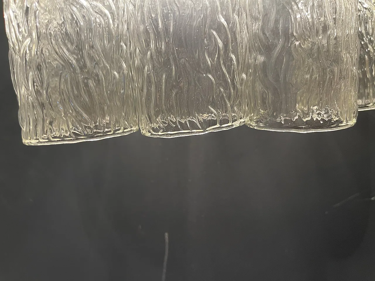 Coppia di applique a forma di tubo in vetro di Murano, anni '80 6