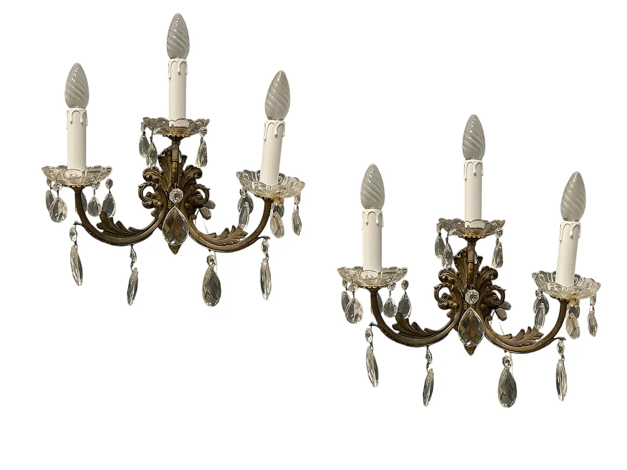 Pair of Bronze Crystal Notary, 1950s 1